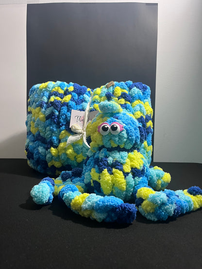 Blueberry Lemonade Blanket with Blue the Octopus